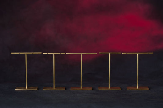 Imelda - Set of 5 Solid Brass T-Bar Earring Stand 80 mm Tall, 6 Variations Available