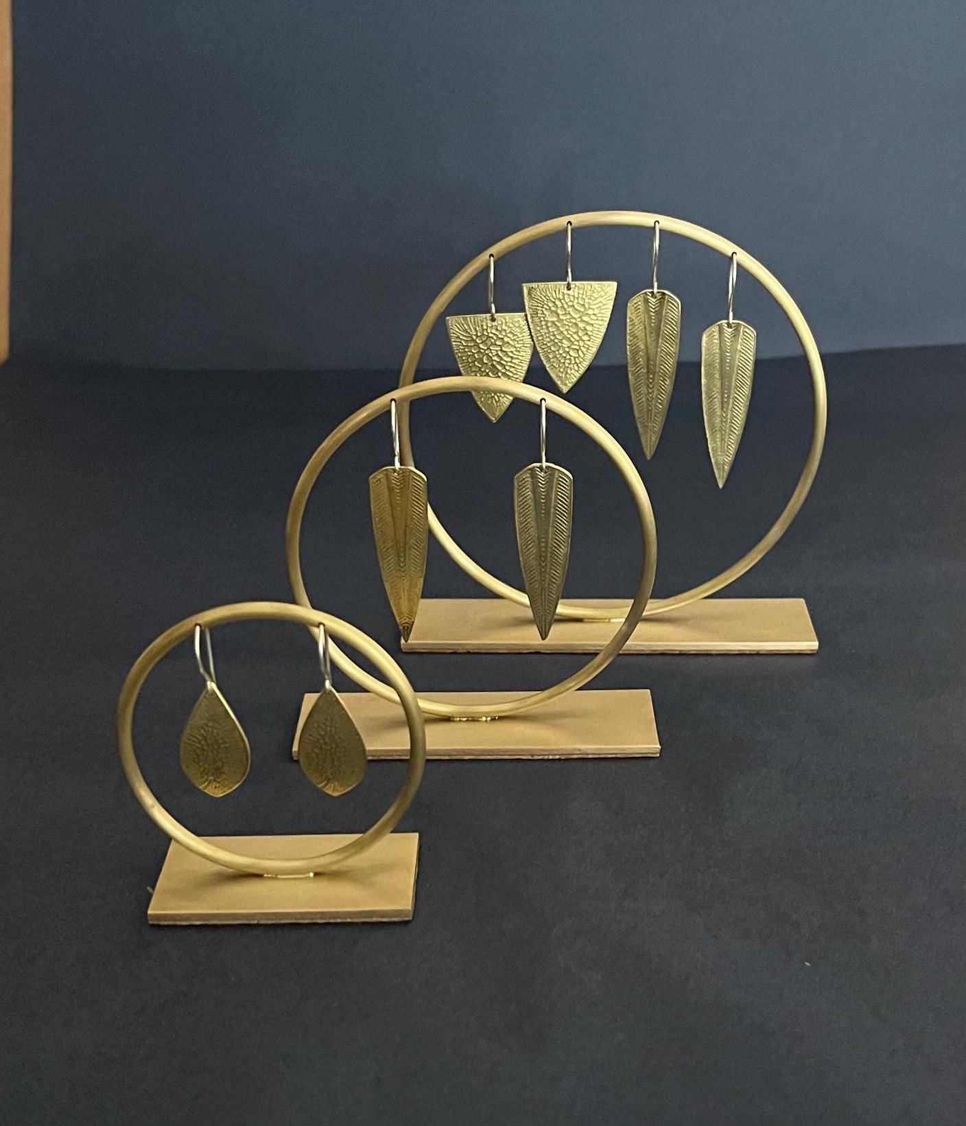Ida - Solid Brass Circle Earring Stand Medium
