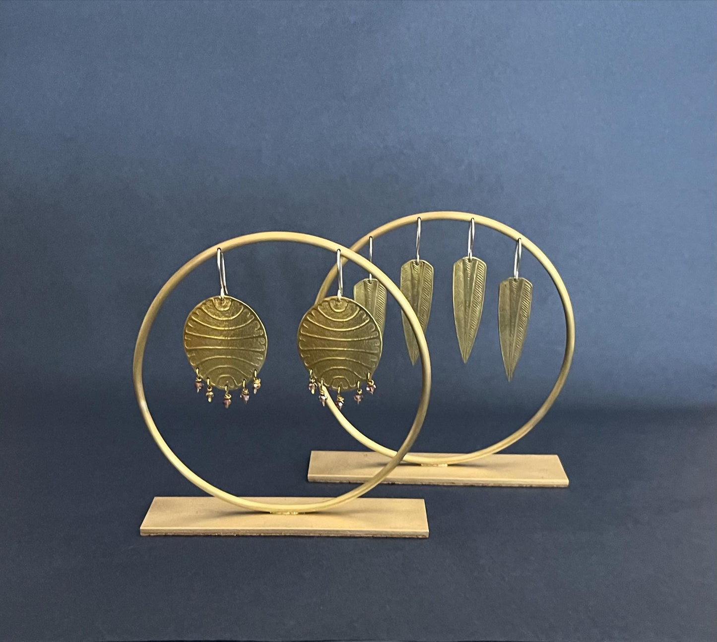 Marjorie - Solid Brass Circle Earring Stand Large