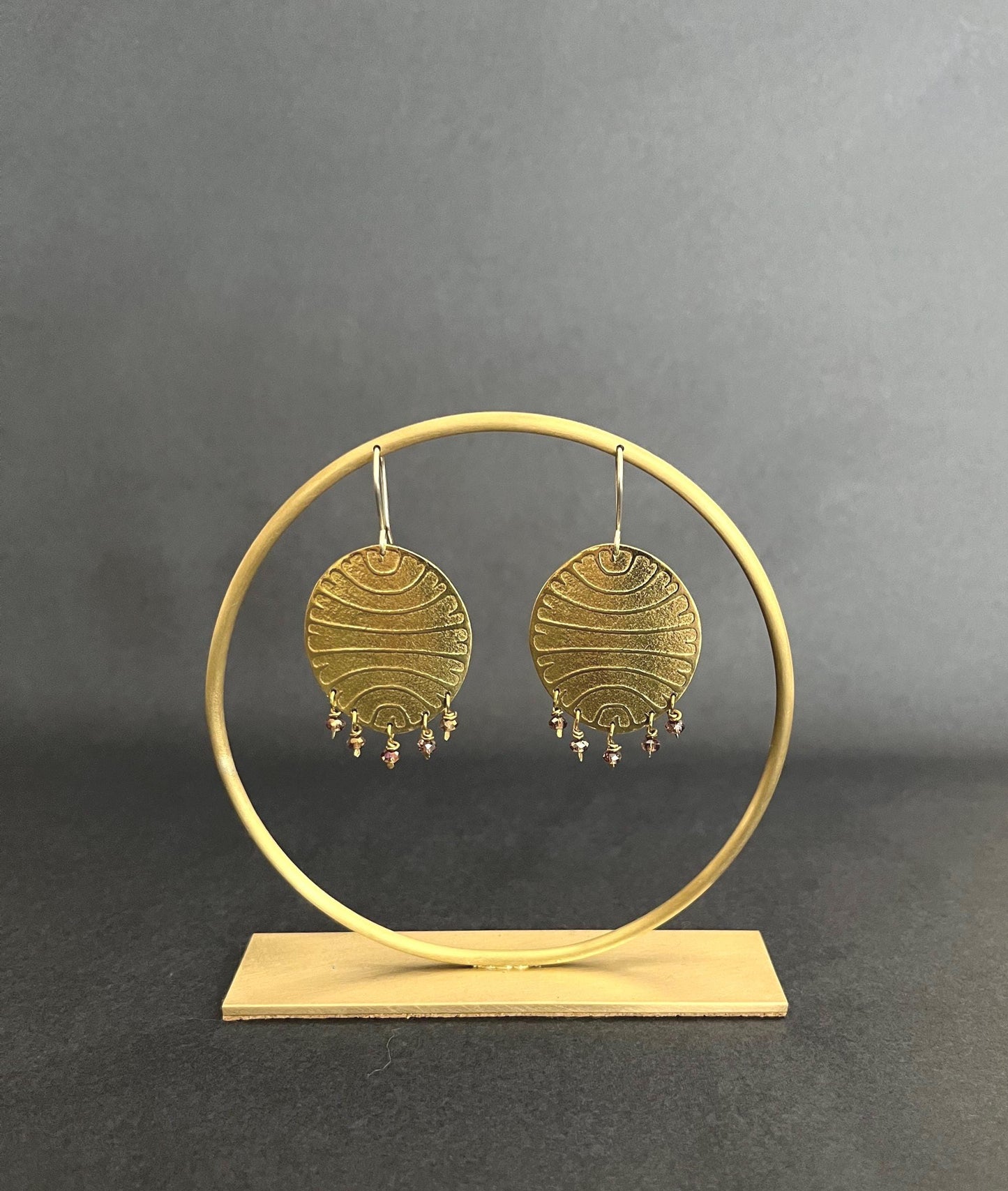 Marjorie - Solid Brass Circle Earring Stand Large