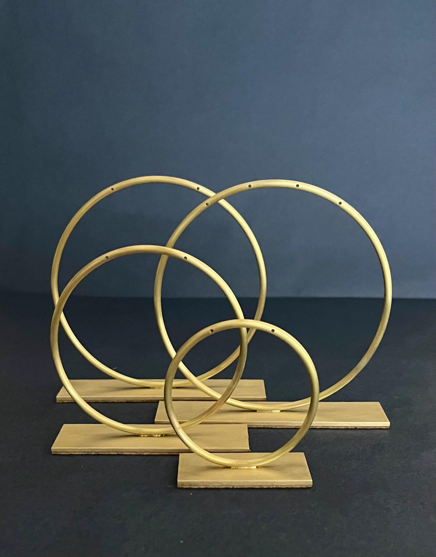 Set of 3 Solid Brass Circle Earring Stands