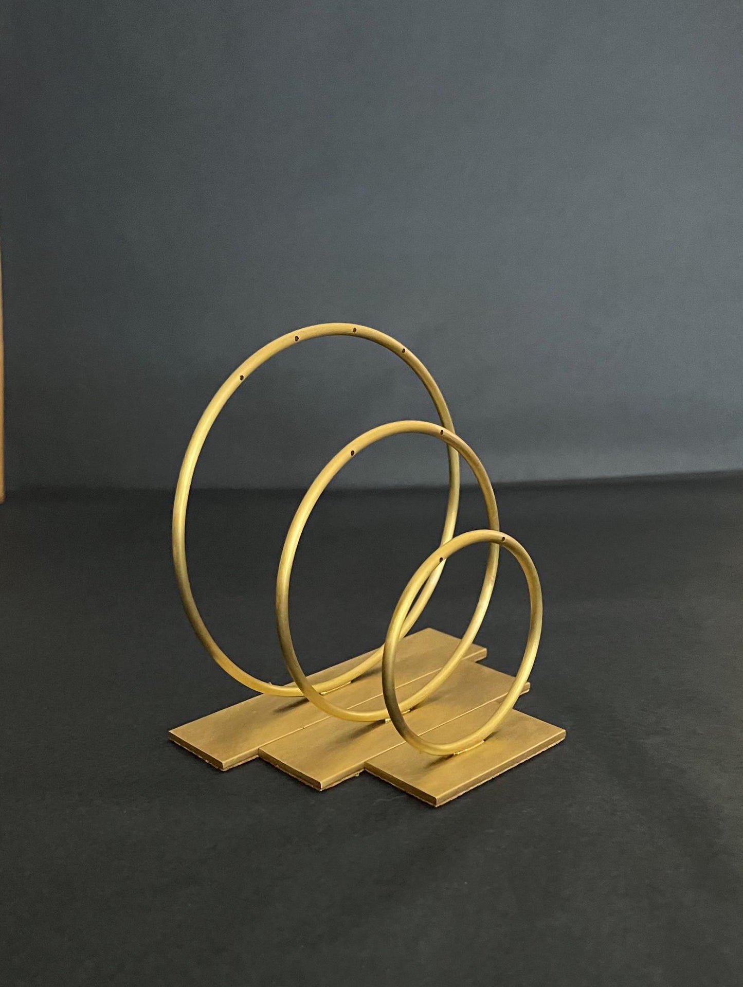 Set of 3 Solid Brass Circle Earring Stands