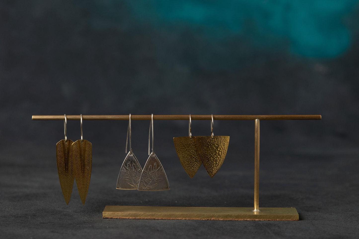 Georgia - Asymmetric Solid Brass Earrings Display Stand