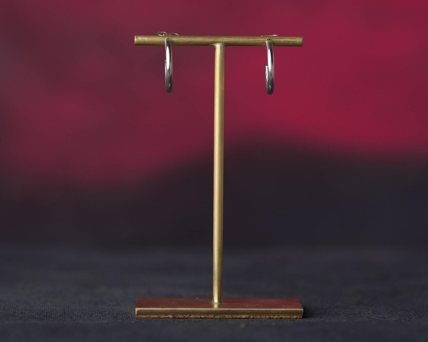Imelda - Single Solid Brass T-Bar Earring Stand 80 mm Tall, 5 Variations Available