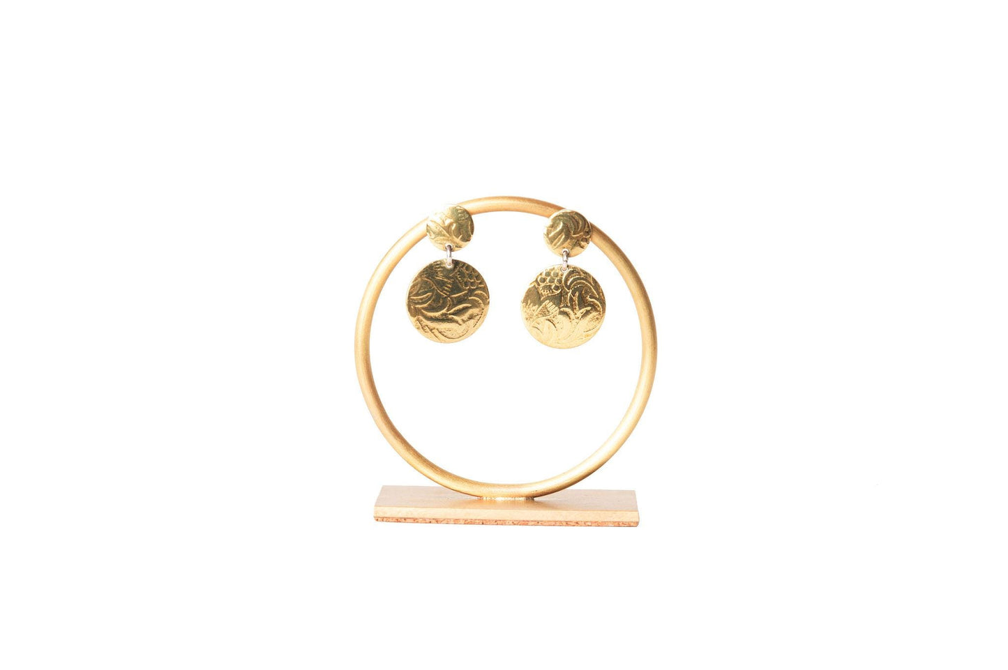 Florence - Solid Brass Circle Brass Earring Stand Small