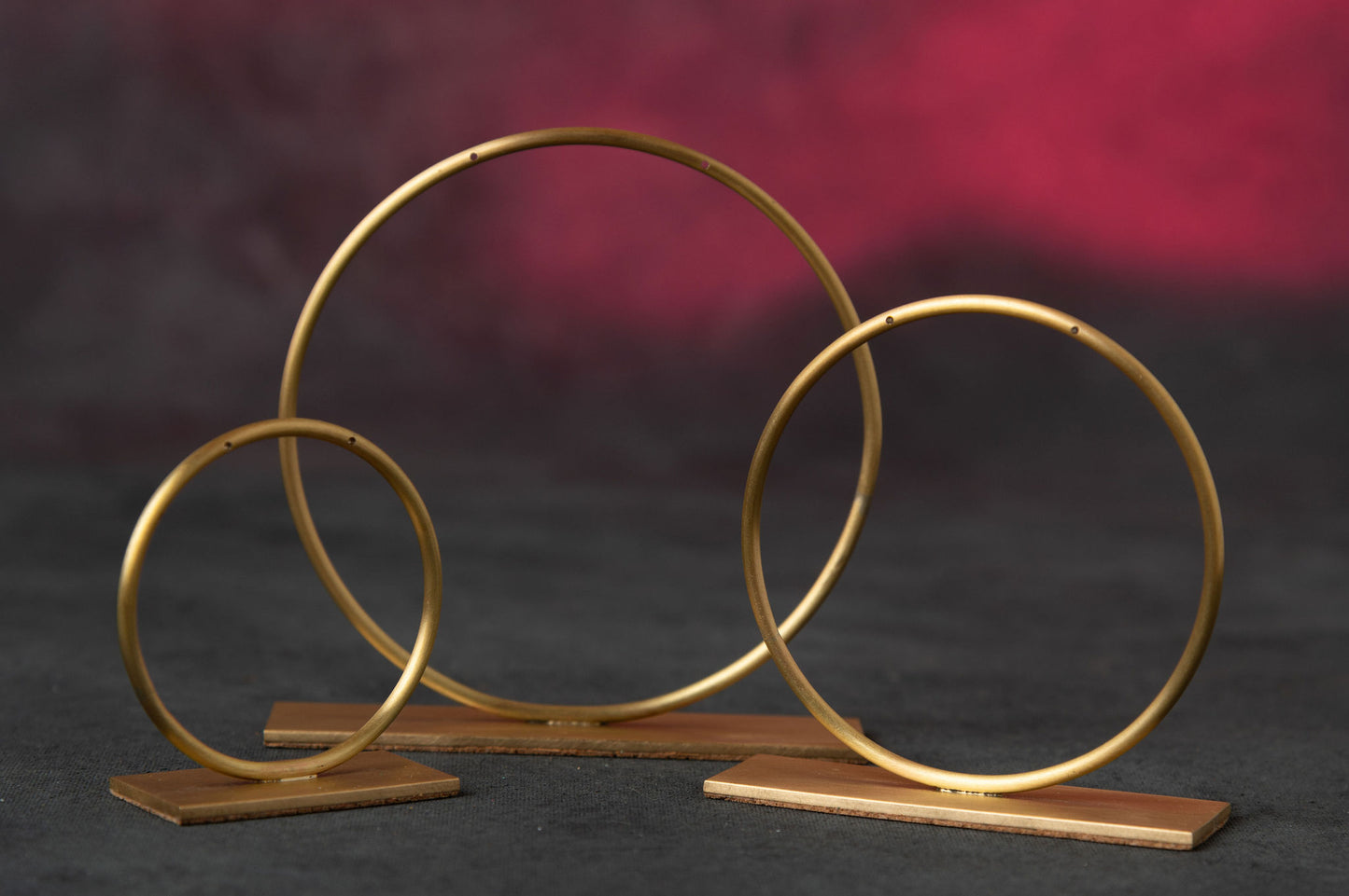 Lot de 3 supports de boucles d'oreilles circulaires en laiton massif