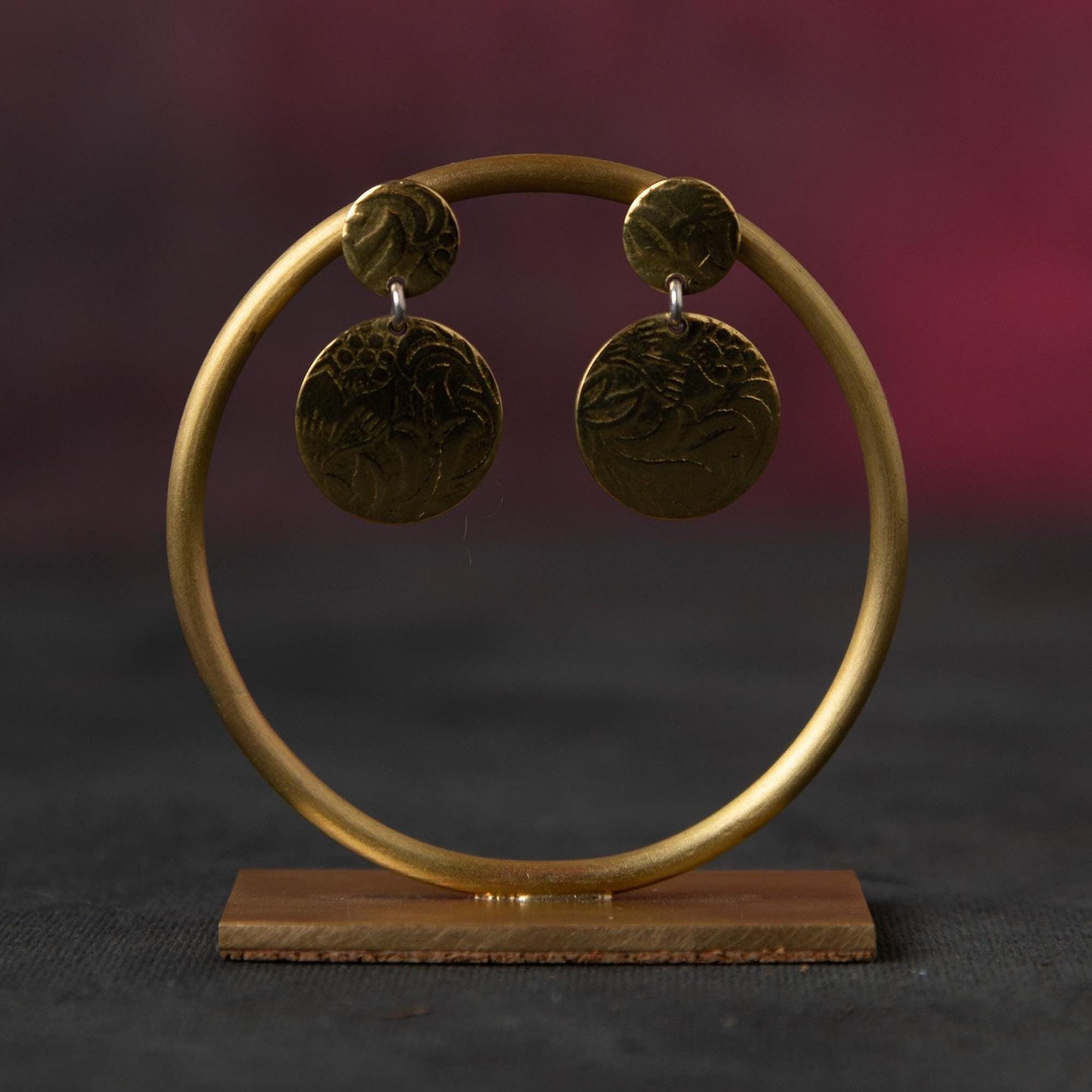 Florence - Solid Brass Circle Brass Earring Stand Small
