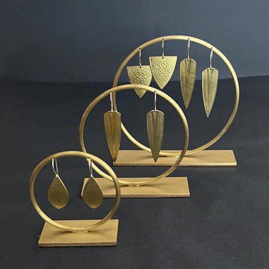 Set of 3 Solid Brass Circle Earring Stands